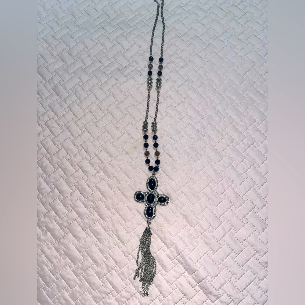 Black beaded cross